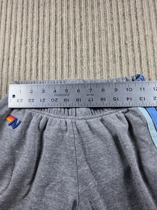 Aviator Nation 5 Stripe Sweatpants Women’s Size XS Heather Grey Blue Stripe - Picture 9 of 11